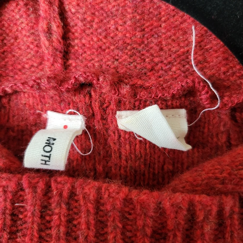 Moth Hooded Cable Knit Sweater Size Small - Picture 5 of 8